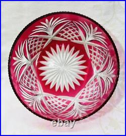 Saint Louis Coupe Saladier Centre De Table Cristal Taillé De Couleur Coloré Rose