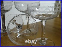 Saint Louis Cristal 4 Anciennes Coupes A Champagne Modele Noel Epoque 1920