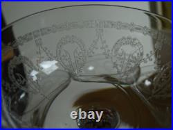 Saint Louis Cristal 4 Anciennes Coupes A Champagne Modele Noel Epoque 1920
