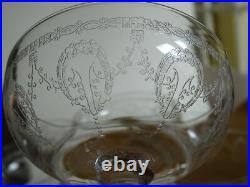 Saint Louis Cristal 4 Anciennes Coupes A Champagne Modele Noel Epoque 1920
