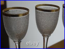 Saint Louis Cristal 4 Anciens Verres A Liqueur Art Nouveau Decor Givre Moire Or Saint Louis Cristal 4 Anciens Verres A Liqueur Art Nouveau Decor Givre Moire Or