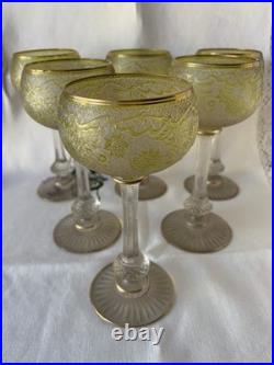 Saint Louis Cristal 6 Anciens Verres A Vin Art Nouveau