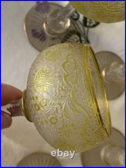 Saint Louis Cristal 6 Anciens Verres A Vin Art Nouveau