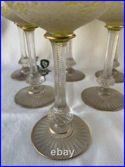 Saint Louis Cristal 6 Anciens Verres A Vin Art Nouveau