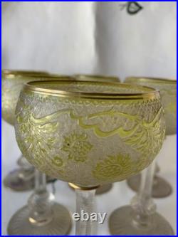 Saint Louis Cristal 6 Anciens Verres A Vin Art Nouveau