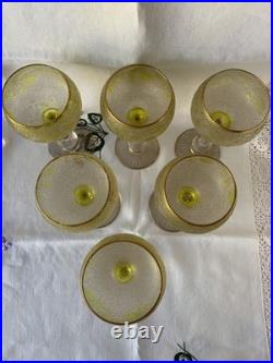 Saint Louis Cristal 6 Anciens Verres A Vin Art Nouveau
