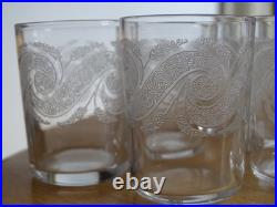 Saint Louis Cristal 6 Anciens Verres Gobelet Liqueur Gravure Gravure Art Nouveau