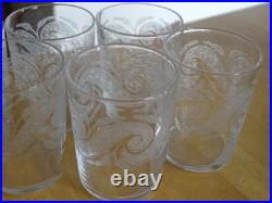 Saint Louis Cristal 6 Anciens Verres Gobelet Liqueur Gravure Gravure Art Nouveau
