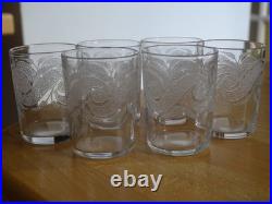 Saint Louis Cristal 6 Anciens Verres Gobelet Liqueur Gravure Gravure Art Nouveau