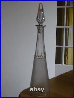 Saint Louis Cristal Ancienne Carafe A Liqueur Art Nouveau Modele Decor Givre Or