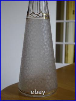 Saint Louis Cristal Ancienne Carafe A Liqueur Art Nouveau Modele Decor Givre Or