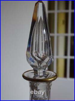 Saint Louis Cristal Ancienne Carafe A Liqueur Art Nouveau Modele Decor Givre Or