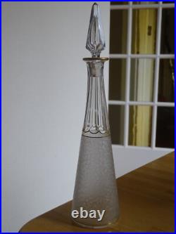 Saint Louis Cristal Ancienne Carafe A Liqueur Art Nouveau Modele Decor Givre Or