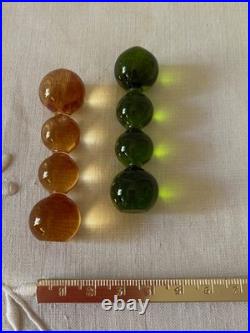 Saint Louis France 2 Porte- Couteaux Cristal/ Ambre Emeraude Modèle Bubble