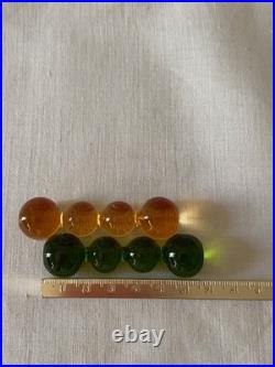 Saint Louis France 2 Porte- Couteaux Cristal/ Ambre Emeraude Modèle Bubble