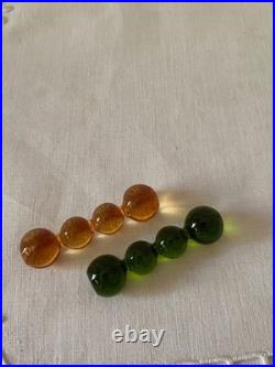 Saint Louis France 2 Porte- Couteaux Cristal/ Ambre Emeraude Modèle Bubble