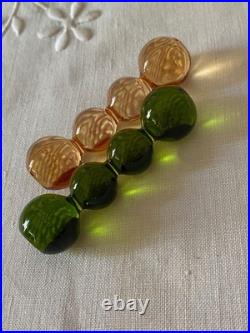 Saint Louis France 2 Porte- Couteaux Cristal/ Ambre Emeraude Modèle Bubble