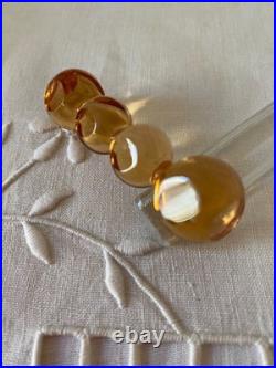 Saint Louis France 2 Porte- Couteaux Cristal/ Ambre Emeraude Modèle Bubble