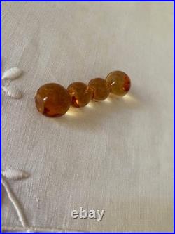 Saint Louis France 2 Porte- Couteaux Cristal/ Ambre Emeraude Modèle Bubble