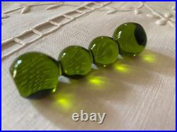 Saint Louis France 2 Porte- Couteaux Cristal/ Ambre Emeraude Modèle Bubble