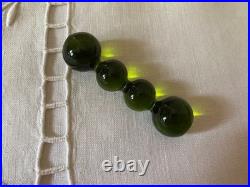 Saint Louis France 2 Porte- Couteaux Cristal/ Ambre Emeraude Modèle Bubble