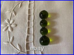 Saint Louis France 2 Porte- Couteaux Cristal/ Ambre Emeraude Modèle Bubble