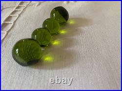 Saint Louis France 2 Porte- Couteaux Cristal/ Ambre Emeraude Modèle Bubble