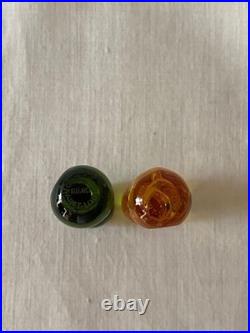 Saint Louis France 2 Porte- Couteaux Cristal/ Ambre Emeraude Modèle Bubble