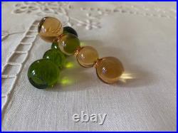 Saint Louis France 2 Porte- Couteaux Cristal/ Ambre Emeraude Modèle Bubble