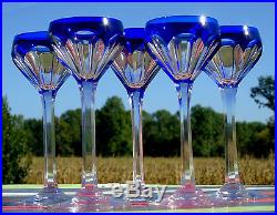 Saint Louis Lot de 5 verres en cristal doublé taillé