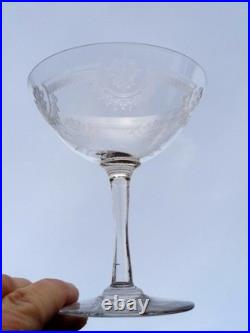 Saint Louis Manon 4 Champagnergläser 4 Coupes A Champagne Cristal Grave Empire