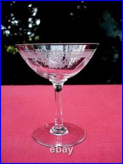Saint Louis Manon 4 Champagnergläser 4 Coupes A Champagne Cristal Grave Empire