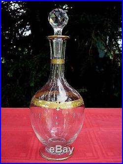 Saint Louis Manon Gilt Wine Water Decanter Carafe A Vin Cristal Gravé Or Dorée