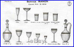 Saint Louis Manon Gilt Wine Water Decanter Carafe A Vin Cristal Gravé Or Dorée