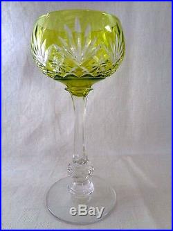 Saint Louis Massenet 6 Verre Vin Cristal Roemer Taillé Doublé De Couleur Coloré
