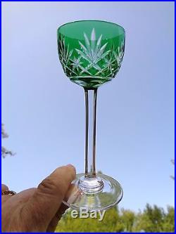 Saint Louis Massenet 6 Verres A Liqueur Roemer Cristal Doublé De Couleur Coloré