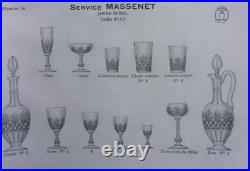 Saint Louis Massenet 6 Verres Roemer A Liqueur Cristal De Couleur Coloré Bleu