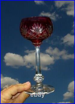 Saint Louis Massenet 6 Verres Vin Cristal Roemer Taillé Doublé De Couleur Coloré