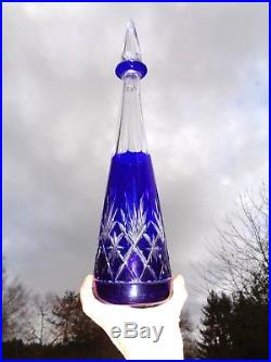 Saint Louis Massenet Carafe Roemer Cristal Doublé De Couleur Coloré Bleu Saphir