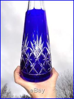 Saint Louis Massenet Carafe Roemer Cristal Doublé De Couleur Coloré Bleu Saphir