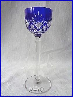Saint Louis Massenet Service A Vin Roemer Cristal Doublé De Couleur Coloré Bleu