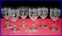 Saint Louis Metz Wine Glasses Weingläser Verre A Vin Cristal Gravé Napoleon III