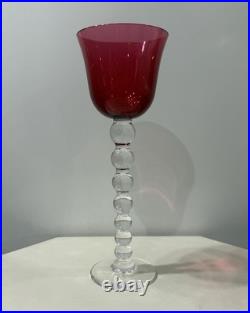 Saint Louis Modèle Bubble Grand Verre A Vin Cristal Couleur Rouge Roemer Numéro4