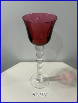 Saint Louis Modèle Bubble Grand Verre A Vin Cristal Couleur Rouge Roemer Numéro4