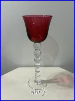 Saint Louis Modèle Bubble Grand Verre A Vin Cristal Couleur Rouge Roemer Numéro4