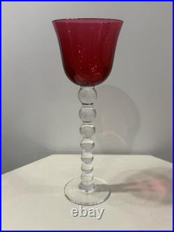 Saint Louis Modèle Bubble Grand Verre A Vin Cristal Couleur Rouge Roemer Numéro4