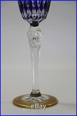 Saint-Louis Modèle Stella Verre du Rhin bleu or en cristal Estampillé
