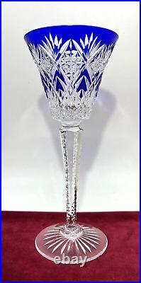 Saint Louis Mussette Verre A Vin Roemer Cristal Doublé De Couleur Coloré Bleu