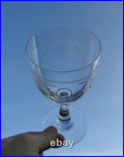 Saint Louis Sapho Panier Fleuri 6 Wine Glasses Weing Verre A Vin Cristal Gravé C