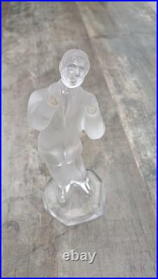 Saint-Louis Sculpture en Cristal Musicien de Jazz Signée Rare À Restau